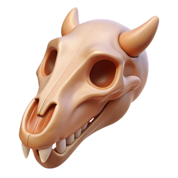 distinguished avant-garde Animal skull NO BACKGROUND with Transparent Background. museum quality png