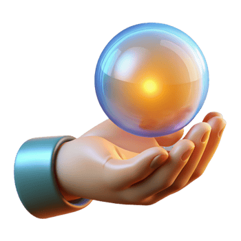 ethereal breathtaking Realistic human hand, holding a glowing orb, NO BACKGROUND with Transparent Background. fine detail png