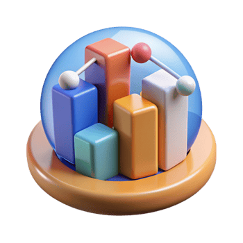 fascinating dynamic baroque Big data analytics graph NO BACKGROUND with Transparent Background. studio quality png