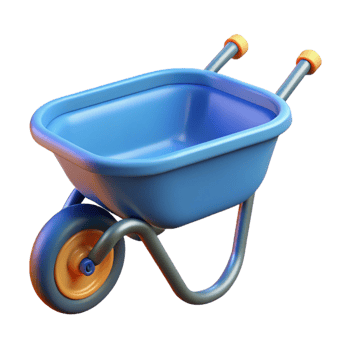 serene celebrated Wheelbarrow NO BACKGROUND with Transparent Background. png