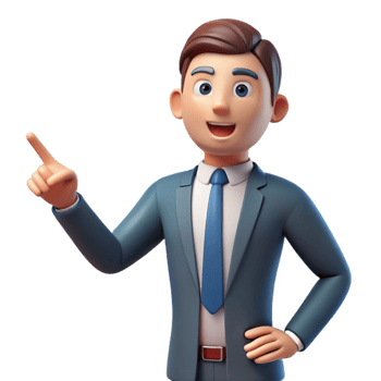 reflective majestic Serious businessman, pointing finger, NO BACKGROUND with Transparent Background. crisp png