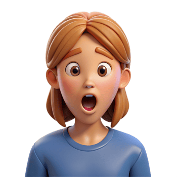 impressive dramatic avant-garde Surprised teenage girl, open mouth, NO BACKGROUND with Transparent Background. expertly shot png