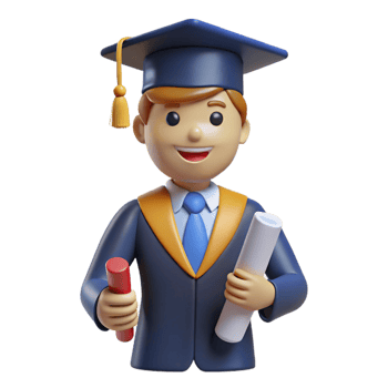 splendid gothic Graduate student, holding diploma, NO BACKGROUND with Transparent Background. expertly shot png