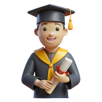 dreamy vibrant Graduate student, holding diploma, NO BACKGROUND with Transparent Background. professional png