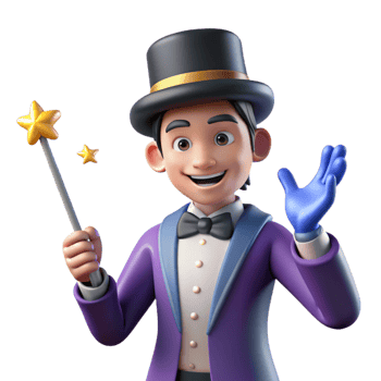 captivating traditional Magician, holding magic wand, NO BACKGROUND with Transparent Background. flawless png
