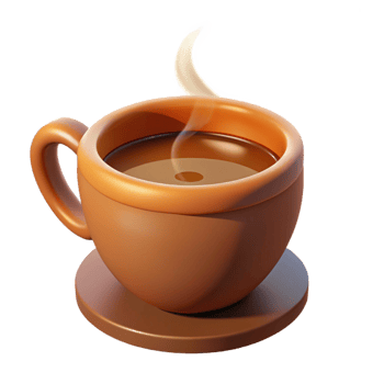 captivating rustic Coffee cup, steaming hot, NO BACKGROUND with Transparent Background. perfect clarity png