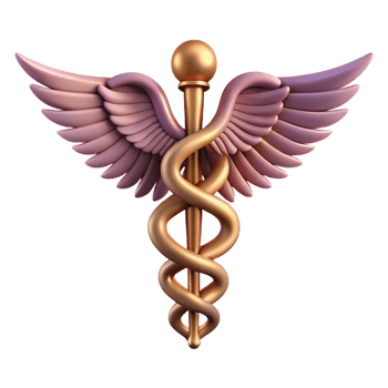 breathtaking distinguished Hermes' Caduceus, winged staff with intertwined serpents, NO BACKGROUND with Transparent Background. png