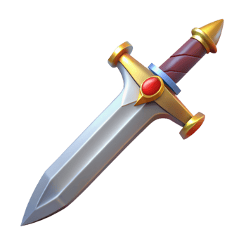 alluring traditional Excalibur, King Arthur's legendary sword, NO BACKGROUND with Transparent Background. artisan png
