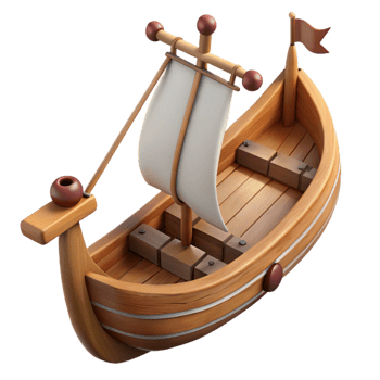 spectacular distinguished A Viking Longship, wooden warship with oars, NO BACKGROUND with Transparent Background. png