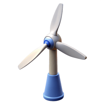 melancholic hypnotic Wind turbine blade rotating slowly, NO BACKGROUND with Transparent Background. artisan png