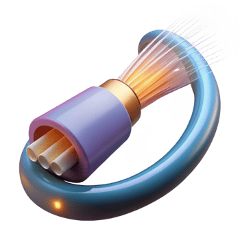 elegant exemplary Fiber optic cable emitting light, NO BACKGROUND with Transparent Background. png