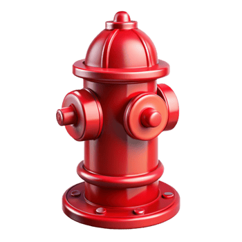 mesmerizing bold classic A classic, shiny red fire hydrant, NO BACKGROUND with Transparent Background. perfect clarity png