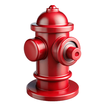 elegant distinguished A classic, shiny red fire hydrant, NO BACKGROUND with Transparent Background. png