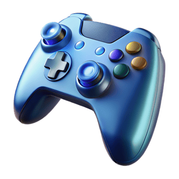 melancholic majestic A gaming controller, Xbox style. NO BACKGROUND with Transparent Background. 8K png