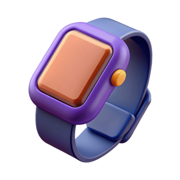 captivating whimsical tropical A modern smartwatch, digital display. NO BACKGROUND with Transparent Background. museum quality png