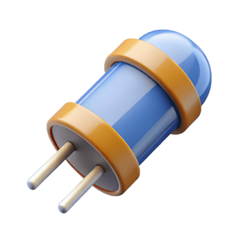 dynamic sumptuous A resistor, electronic component. NO BACKGROUND with Transparent Background. authentic png