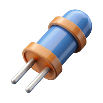 vibrant mysterious classic A resistor, electronic component. NO BACKGROUND with Transparent Background. handcrafted png