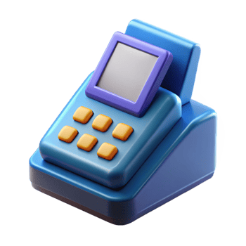 ethereal sumptuous A POS terminal, retail technology. NO BACKGROUND with Transparent Background. top-tier png