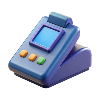 quintessential tropical A POS terminal, retail technology. NO BACKGROUND with Transparent Background. fine detail png
