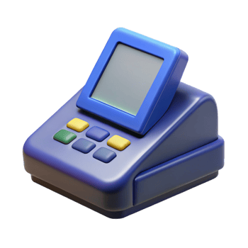 intense exquisite A POS terminal, retail technology. NO BACKGROUND with Transparent Background. high quality png