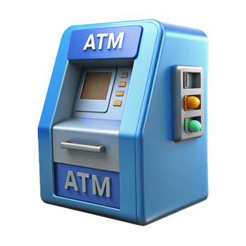 intense enchanting An ATM, automated teller machine. NO BACKGROUND with Transparent Background. authentic png