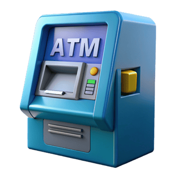dynamic radiant An ATM, automated teller machine. NO BACKGROUND with Transparent Background. top-tier png