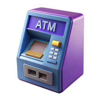 sought-after minimalist An ATM, automated teller machine. NO BACKGROUND with Transparent Background. high resolution png