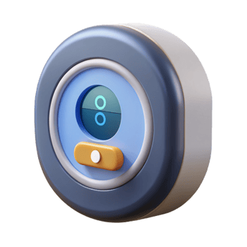 enchanting artistic A smart thermostat, digital display. NO BACKGROUND with Transparent Background. expertly shot png