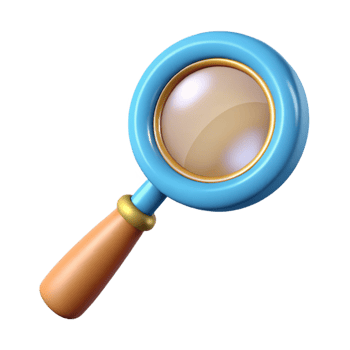 alluring dramatic industrial A single, stylized magnifying glass with intricate handle. NO BACKGROUND with Transparent Background. museum quality png