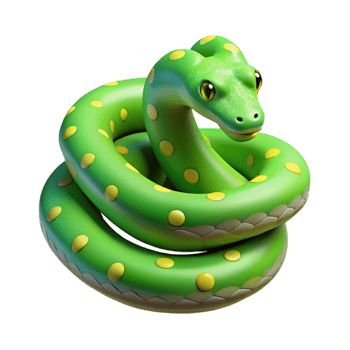 stunning quintessential A slithering green tree python, NO BACKGROUND with Transparent Background. png