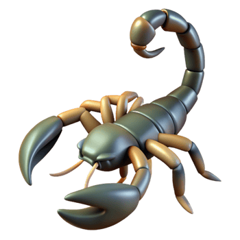 unforgettable rustic A scorpion with raised tail, NO BACKGROUND with Transparent Background. professional png
