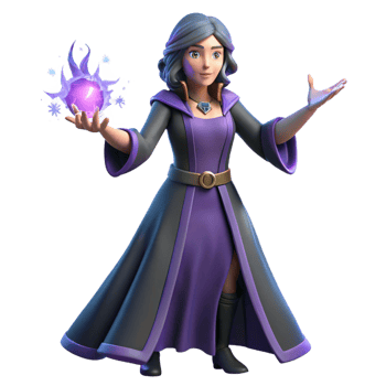 captivating minimalist A powerful sorceress, casting a spell with her hands. NO BACKGROUND with Transparent Background. ultra HD png