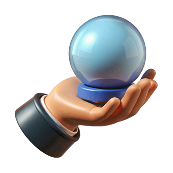 dazzling mysterious industrial A single, withered hand, clutching a crystal ball. NO BACKGROUND with Transparent Background. sharp png