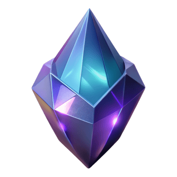 breathtaking unforgettable A single, glowing magic crystal, NO BACKGROUND with Transparent Background. png