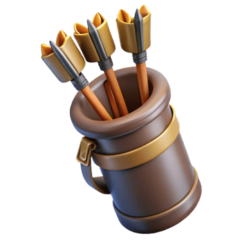 sumptuous exemplary A detailed drawing of a quiver full of arrows, NO BACKGROUND with Transparent Background. png