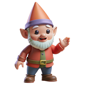 distinctive rustic A playful gnome with a pointed hat, NO BACKGROUND with Transparent Background. gallery standard png