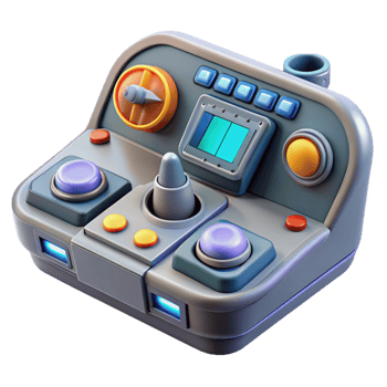 picturesque reflective contemporary Spaceship control panel, buttons and dials, futuristic interface. NO BACKGROUND with Transparent Background. fine detail png