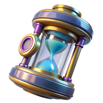glorious creative Time travel device, futuristic gadget, temporal manipulation. NO BACKGROUND with Transparent Background. handcrafted png