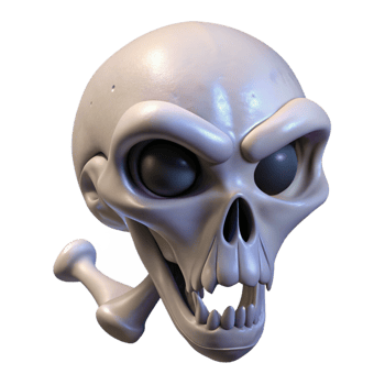 peaceful alluring Alien skull, bone-like structure, strange shape, otherworldly details. NO BACKGROUND with Transparent Background. luxury png