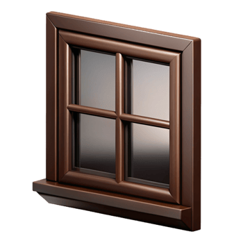 standout organic Window frame made of dark wood NO BACKGROUND with Transparent Background. handcrafted png