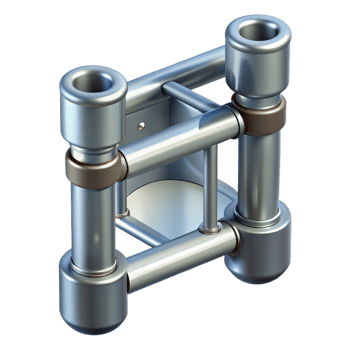 hypnotic melancholic abstract Metal scaffolding connector NO BACKGROUND with Transparent Background. museum quality png