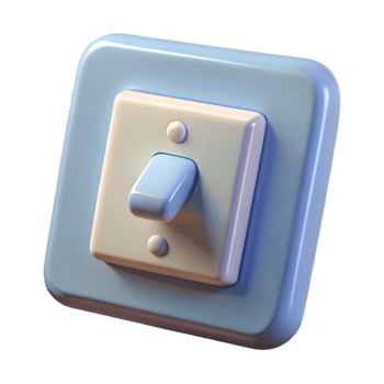 picturesque intense industrial Light switch NO BACKGROUND with Transparent Background. masterfully captured png