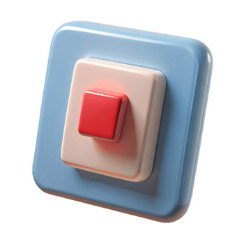 splendid intense classic Light switch NO BACKGROUND with Transparent Background. ultra HD png