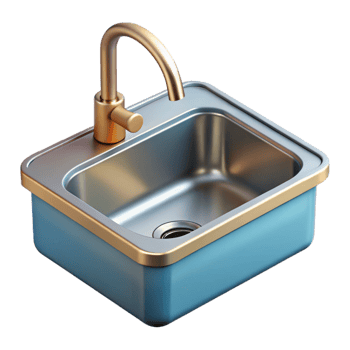 calm wonderful Kitchen sink NO BACKGROUND with Transparent Background. refined png