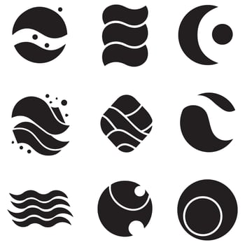 A Beautifully Curated Collection of Nature Abstract and Symbolic Icons Showcasing Unique Design Interpretations vector
