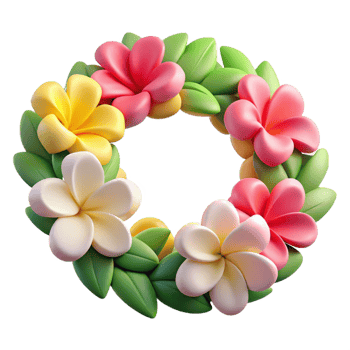 beautiful sought-after Lei, Hawaiian flower garland, NO BACKGROUND with Transparent Background. png