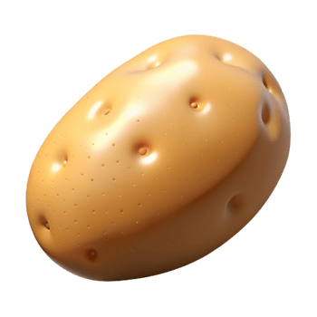 exemplary retro Potato NO BACKGROUND with Transparent Background. handcrafted png