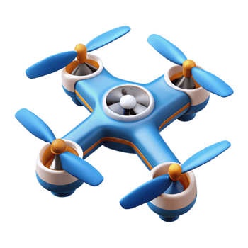 ethereal wonderful A drone with four propellers. NO BACKGROUND with Transparent Background. perfect clarity png