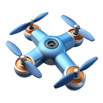 mesmerizing distinctive A drone with four propellers. NO BACKGROUND with Transparent Background. png
