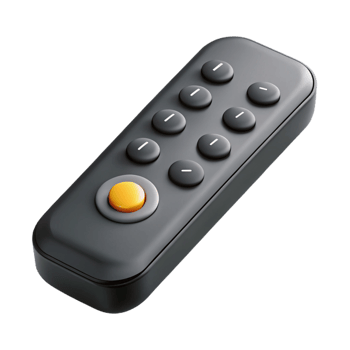 immaculate peaceful nordic A television remote control, black. NO BACKGROUND with Transparent Background. refined png